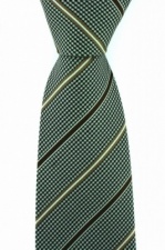 Luxury Brown Dogtooth Silk Tie with Stone Stripes by Soprano